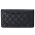 CHANEL Caviar Matelasse Long Bifold Wallet A31509 Black Calfskin